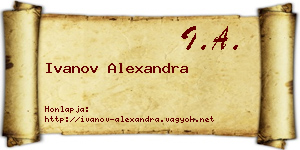 Ivanov Alexandra névjegykártya