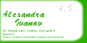 alexandra ivanov business card